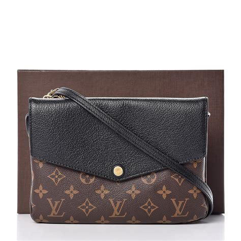 LOUIS VUITTON Monogram Twice Pochette Black